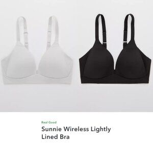 Bundle of 2 Aerie Real Sunnie Wireless Bra Black and Gray Size 30B